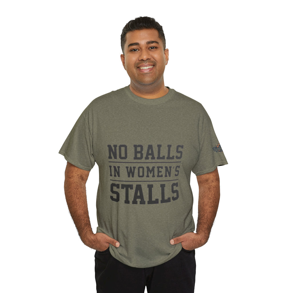 No Balls in Women's Stalls Retro Protest T-Shirt Printify