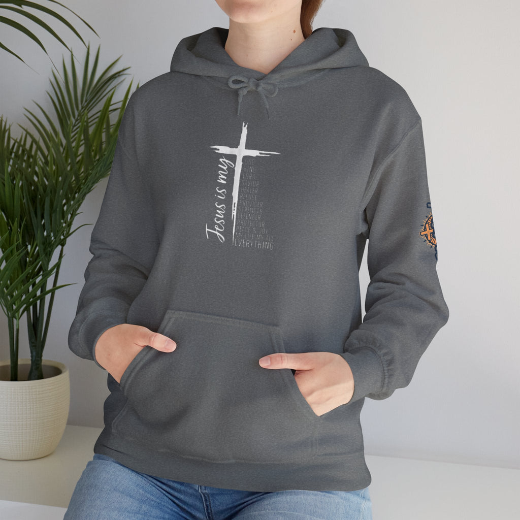 Jesus Is My Everything Hoodie – Cross List God King Lord Savior Christian Sweatshirt for Total Surrender Faith Printify