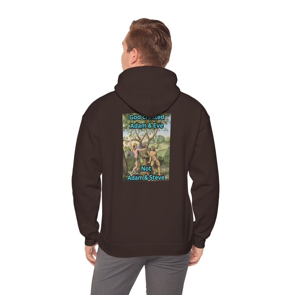 God Created Adam and Eve Hoodie – Biblical Truth Christian Hoodie for Unshakable Faith Printify