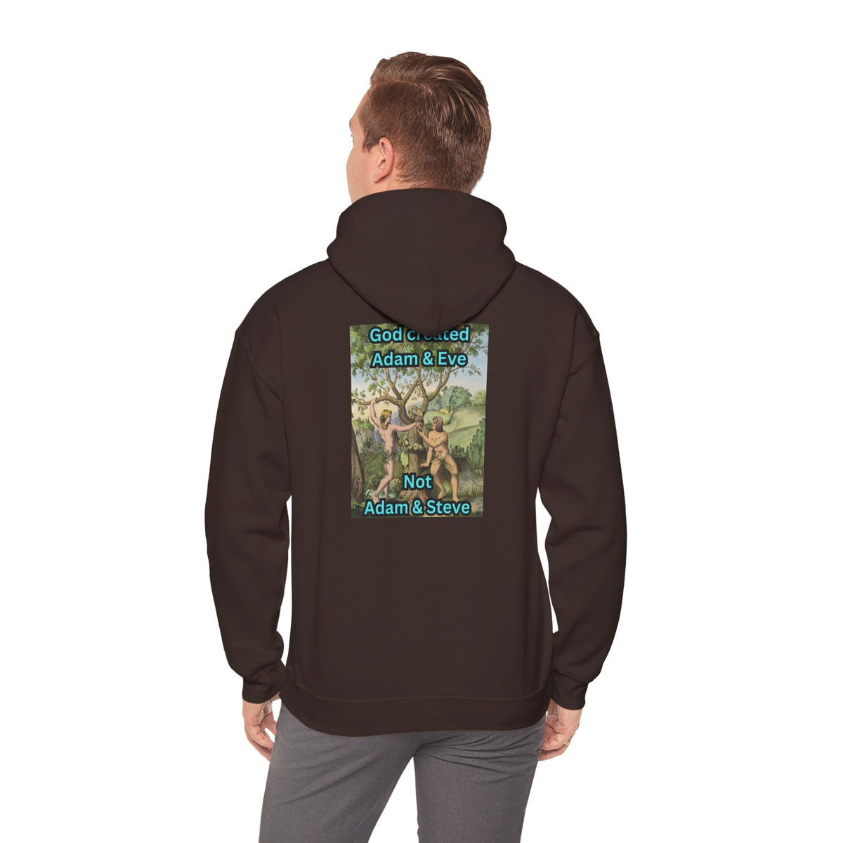 God Created Adam and Eve Hoodie – Biblical Truth Christian Hoodie for Unshakable Faith Printify