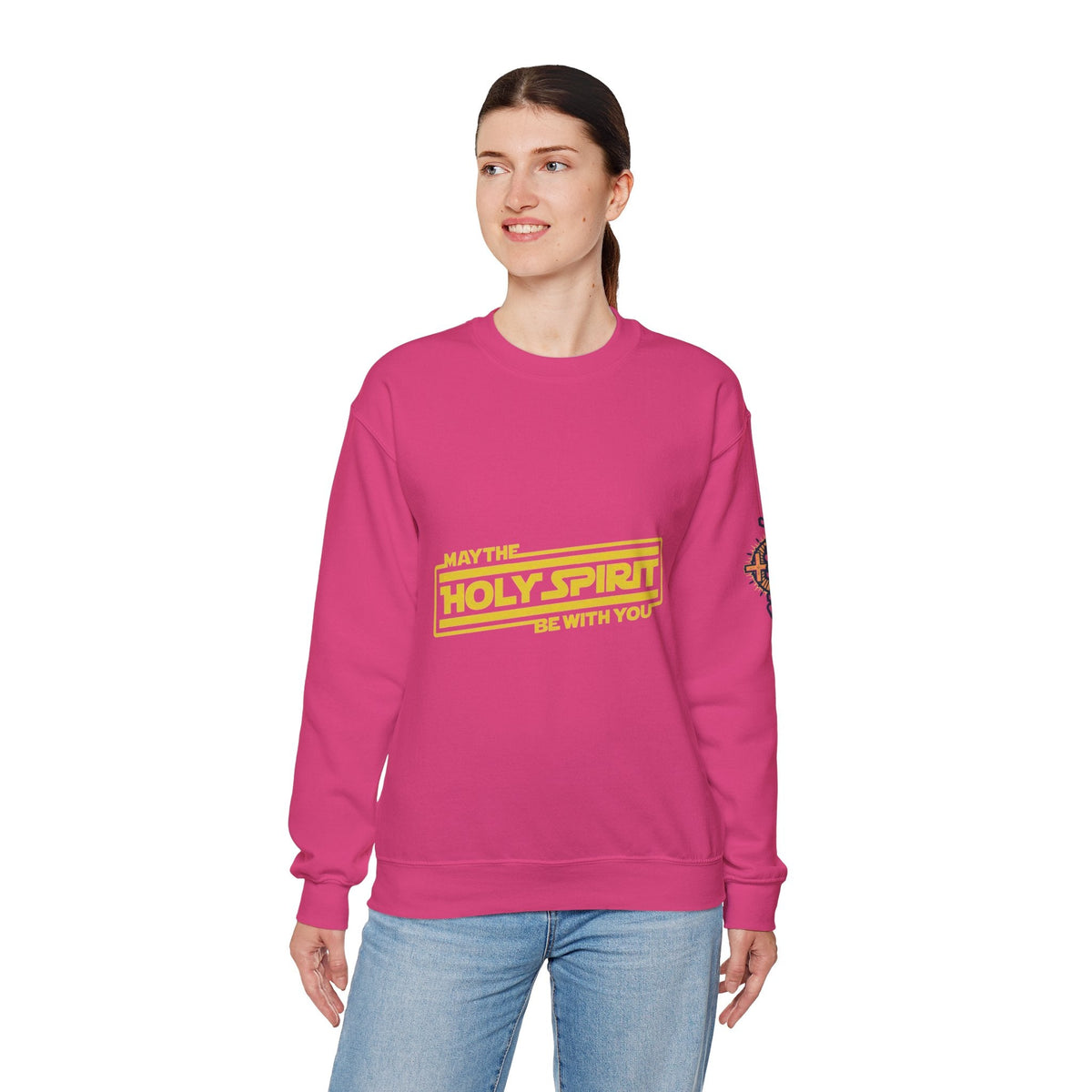 May the Holy Spirit Be With You Sweatshirt - Christian Star Wars Parody Sweatshirt Printify