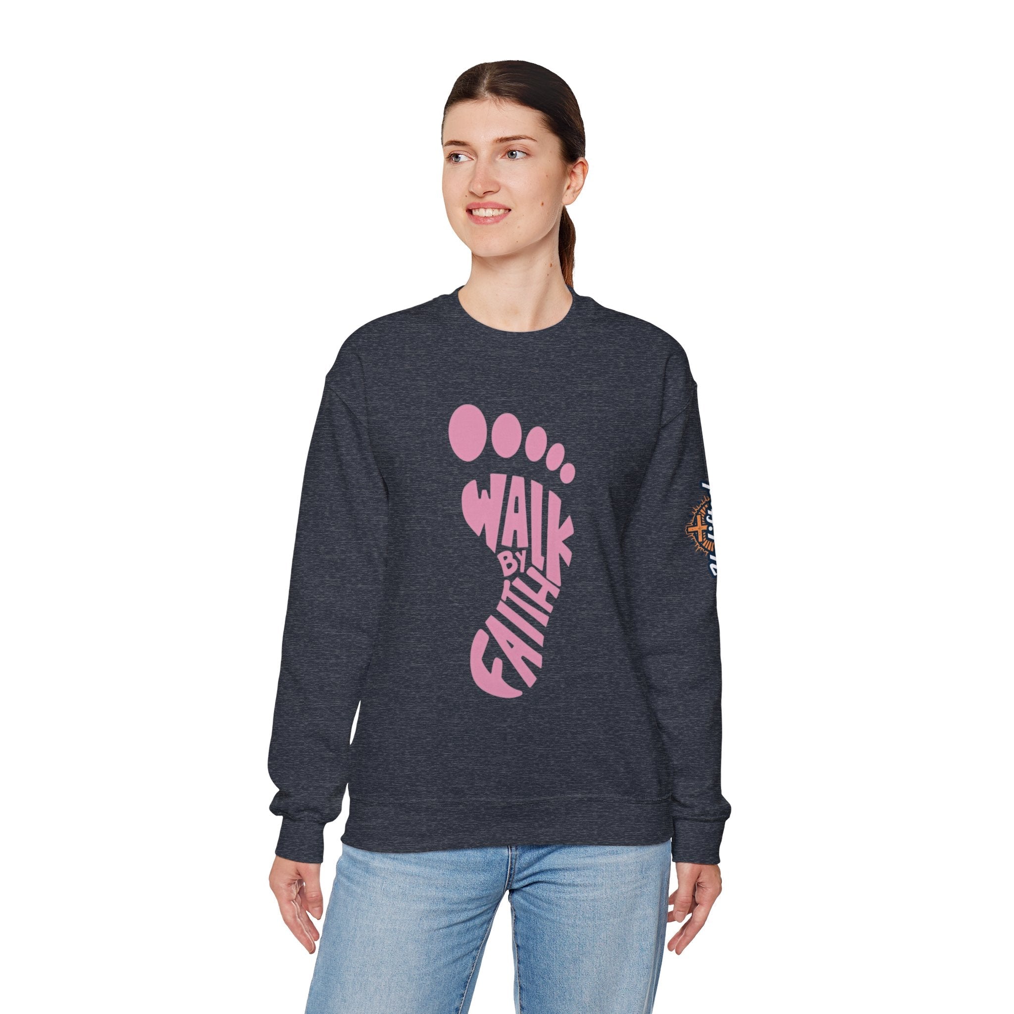 Walk By Faith Footprint Sweatshirt Printify