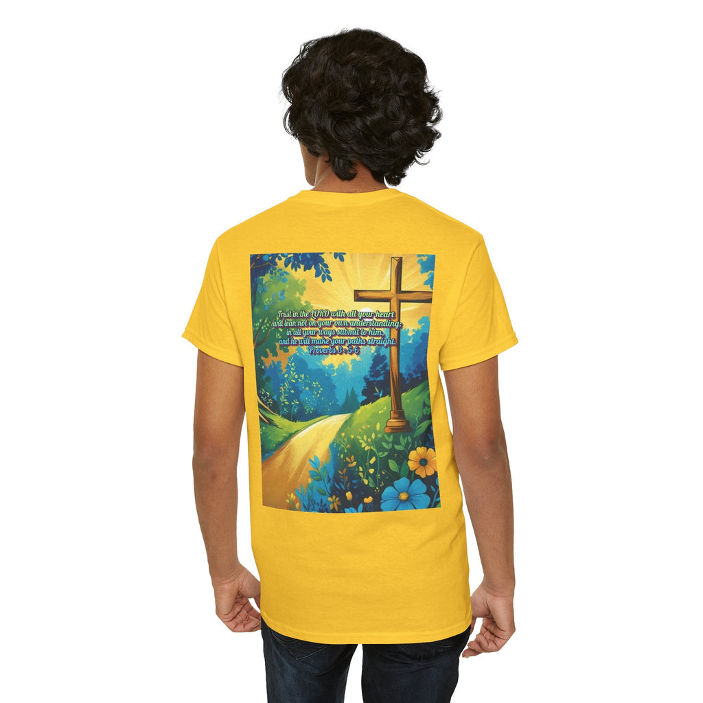 Trust in The Lord Proverbs 3:5-6 Biblical Design Unisex Heavy Cotton Tee Printify