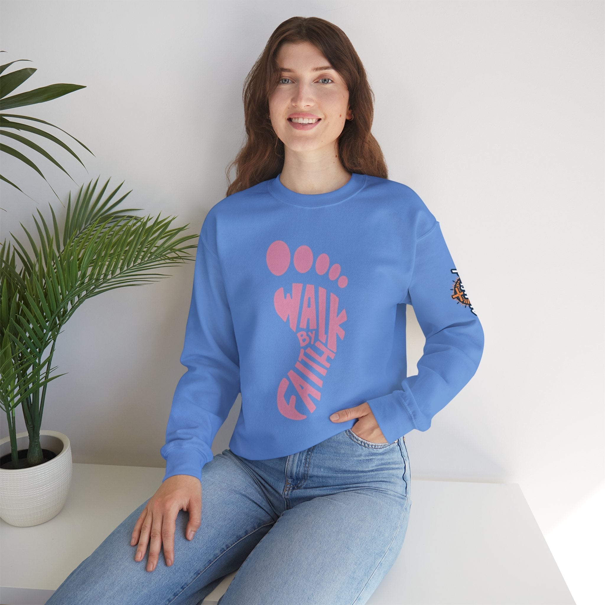 Walk By Faith Footprint Sweatshirt Printify