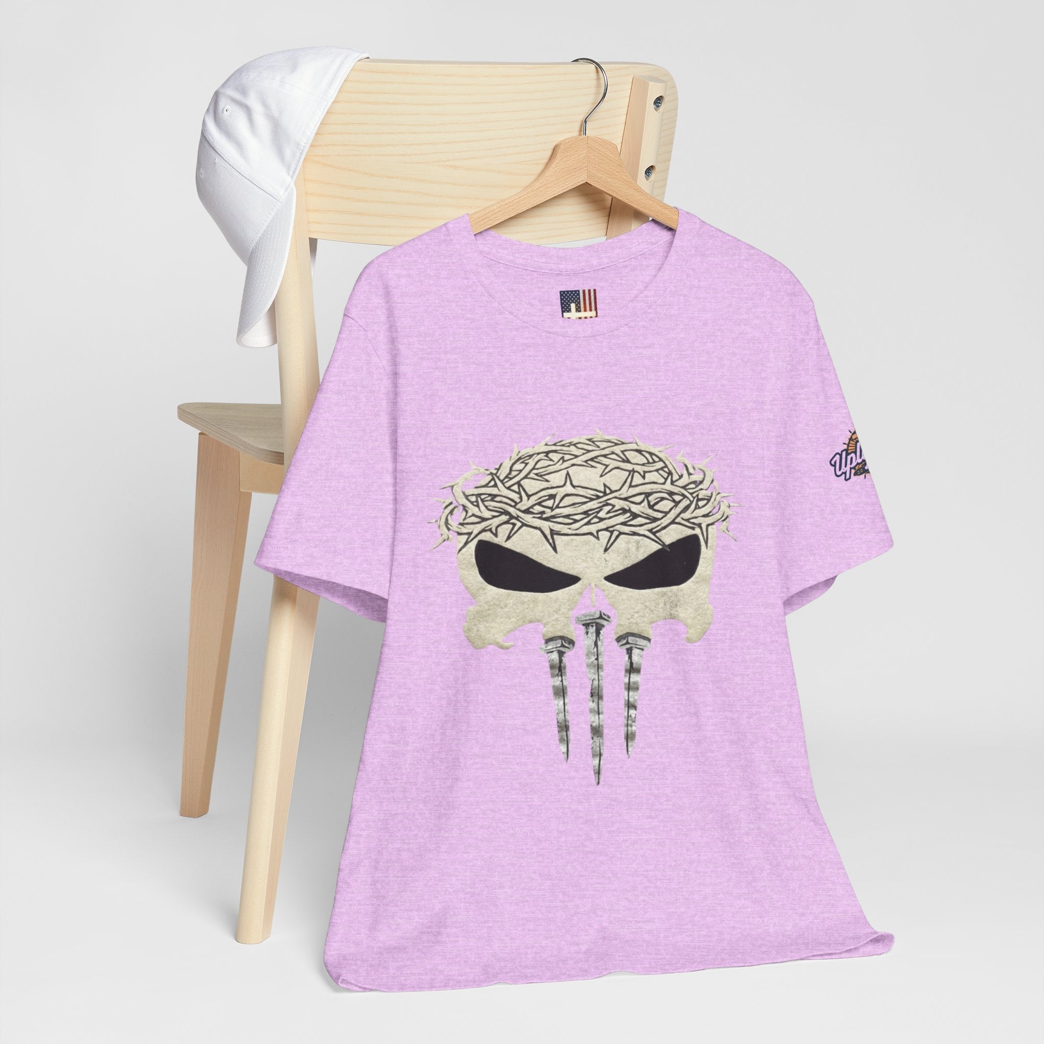 Christian Skull T-shirt - Crown of Thorns & Nails - Warrior Faith T-shirt Printify