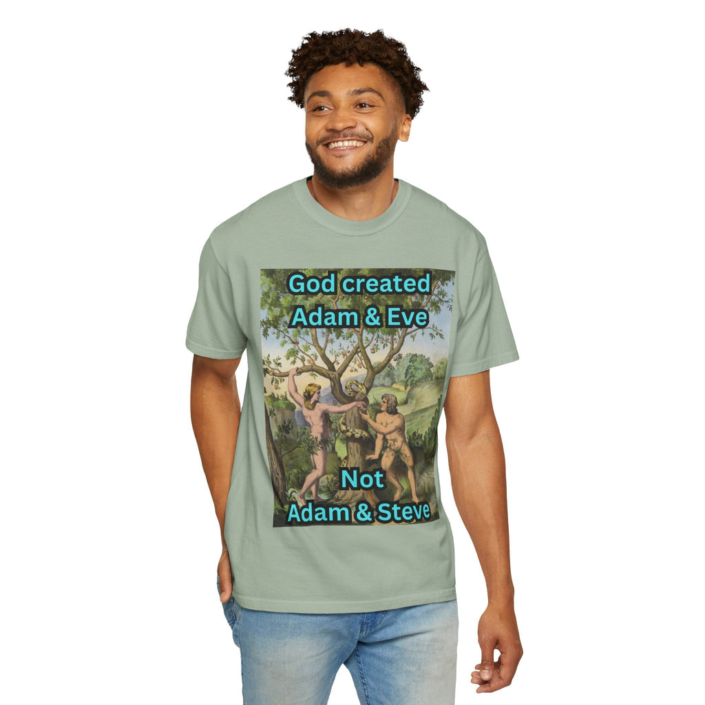 God Created Adam and Eve T-Shirt – Biblical Truth Christian Tee for Bold Faith Printify