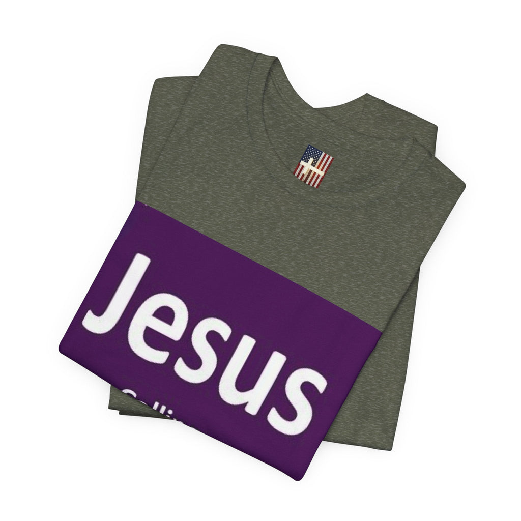 Jesus Calling T-shirt – Funny Cell Phone Screen Christian T-shirt for Divine Connection & Faith Humor Printify