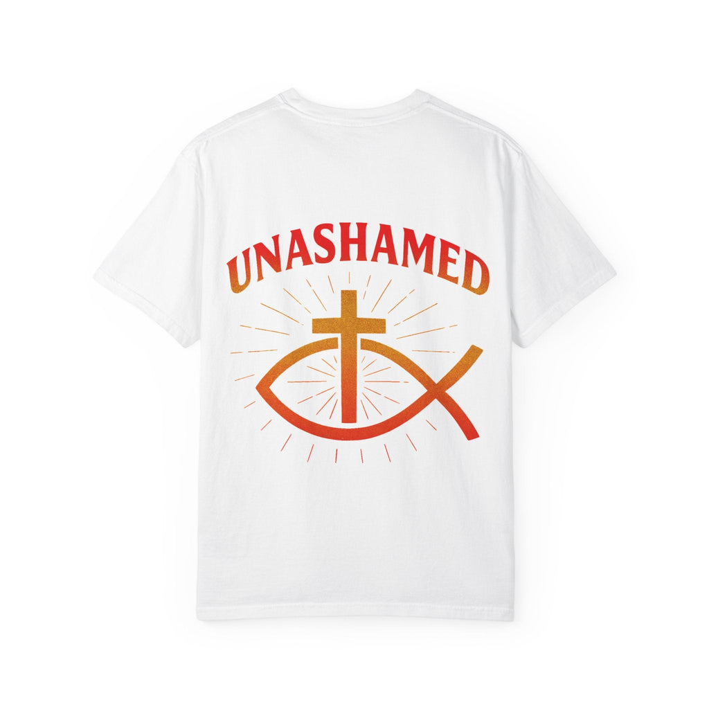Unashamed T-shirt – Ichthys Jesus Fish & Cross Christian Sweatshirt for Romans 1:16 Bold Faith Printify