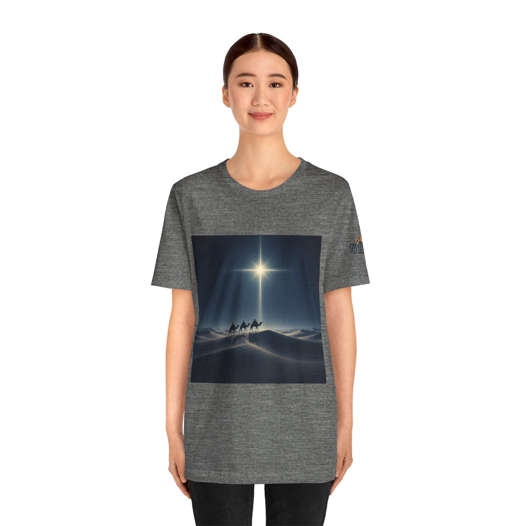 3 Wise Men T-shirt – Magi Camels Nativity Journey Christian Christmas T-shirt for Epiphany Faith & Holy Night Printify
