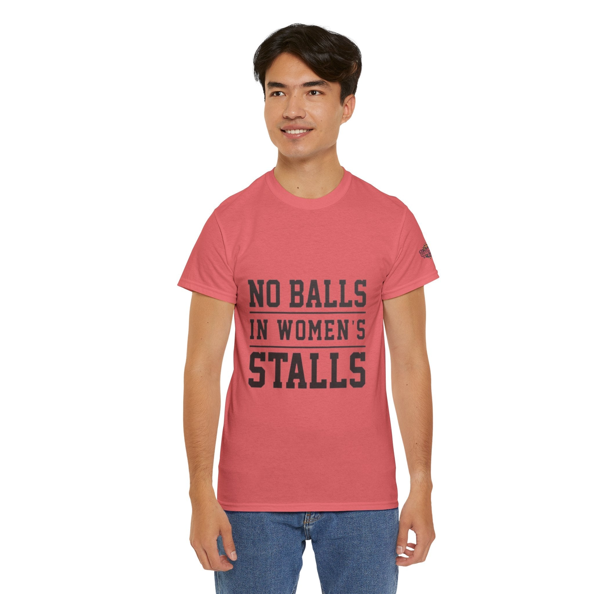 No Balls in Women's Stalls Retro Protest T-Shirt Printify