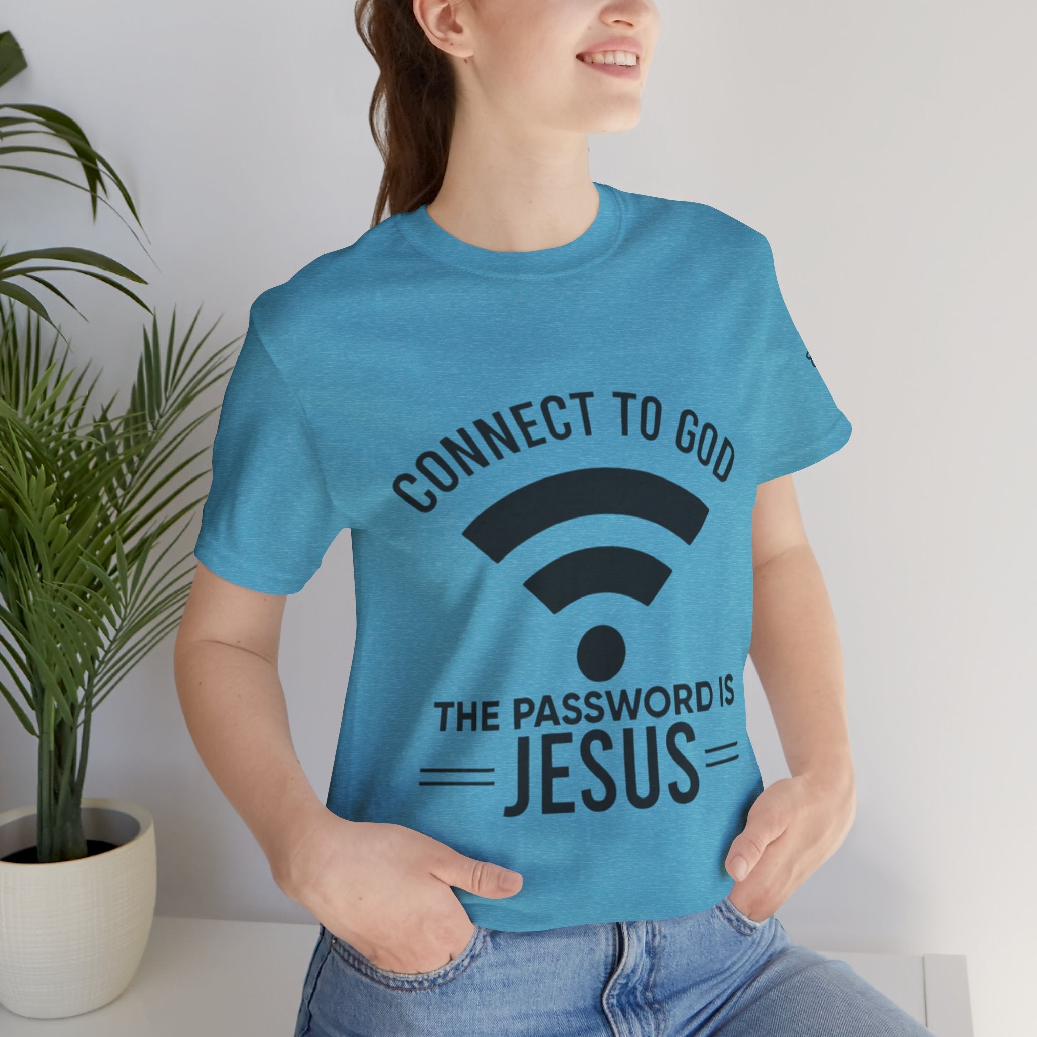 Connect to God T-shirt - WIFI Password is Jesus - Funny Christian Faith T-shirt Printify