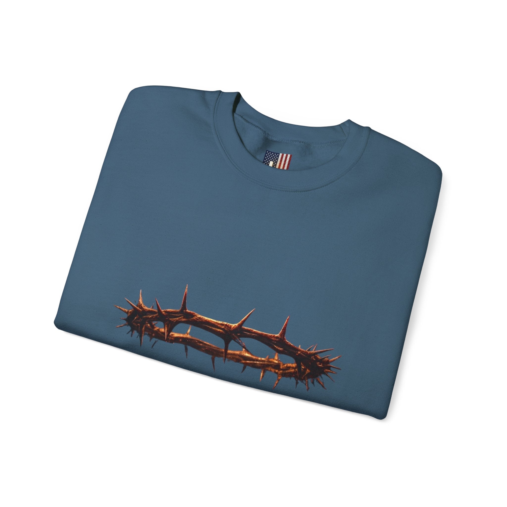 It Is Finished Crown of Thorns Sweatshirt — Christian John 19:30 Faith Sweatshirt Printify