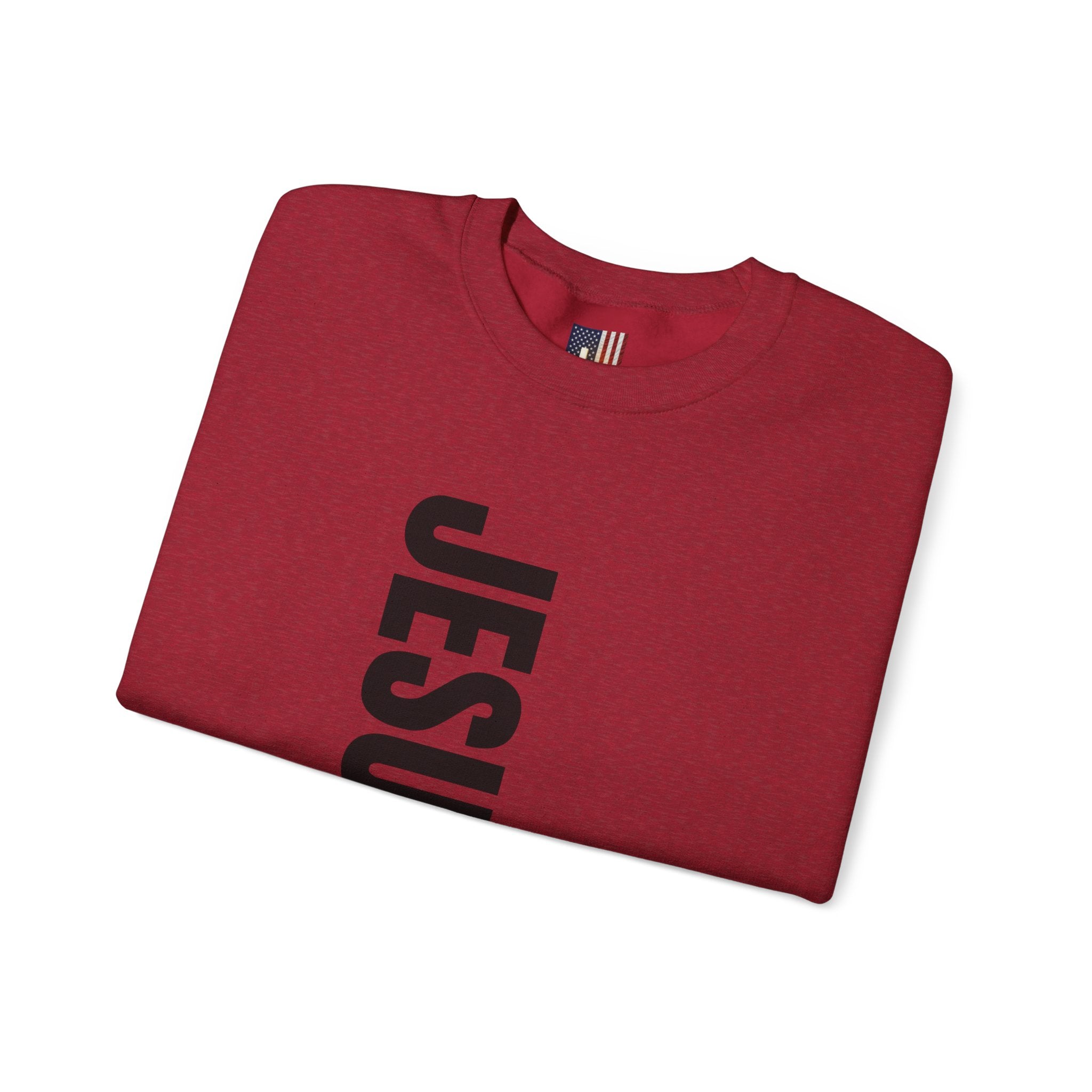 Jesus Is King Sweatshirt | Modern Typographic Cross Christian Sweatshirt Printify