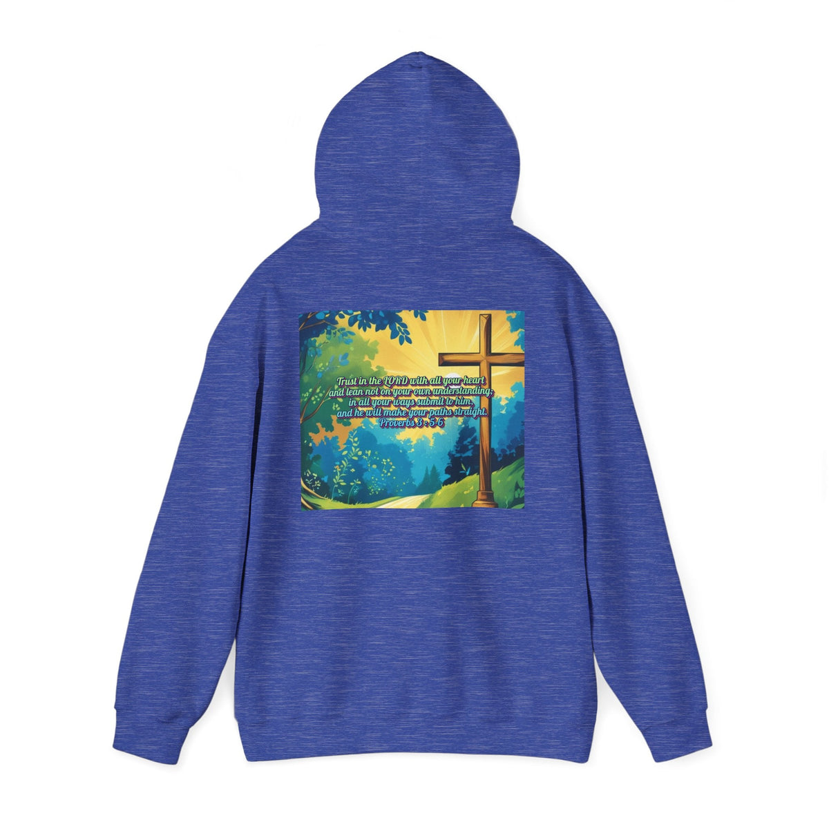 Trust in The Lord Proverbs 3:5-6 Biblical Design Unisex Heavy Blend™ Hooded Sweatshirt Printify