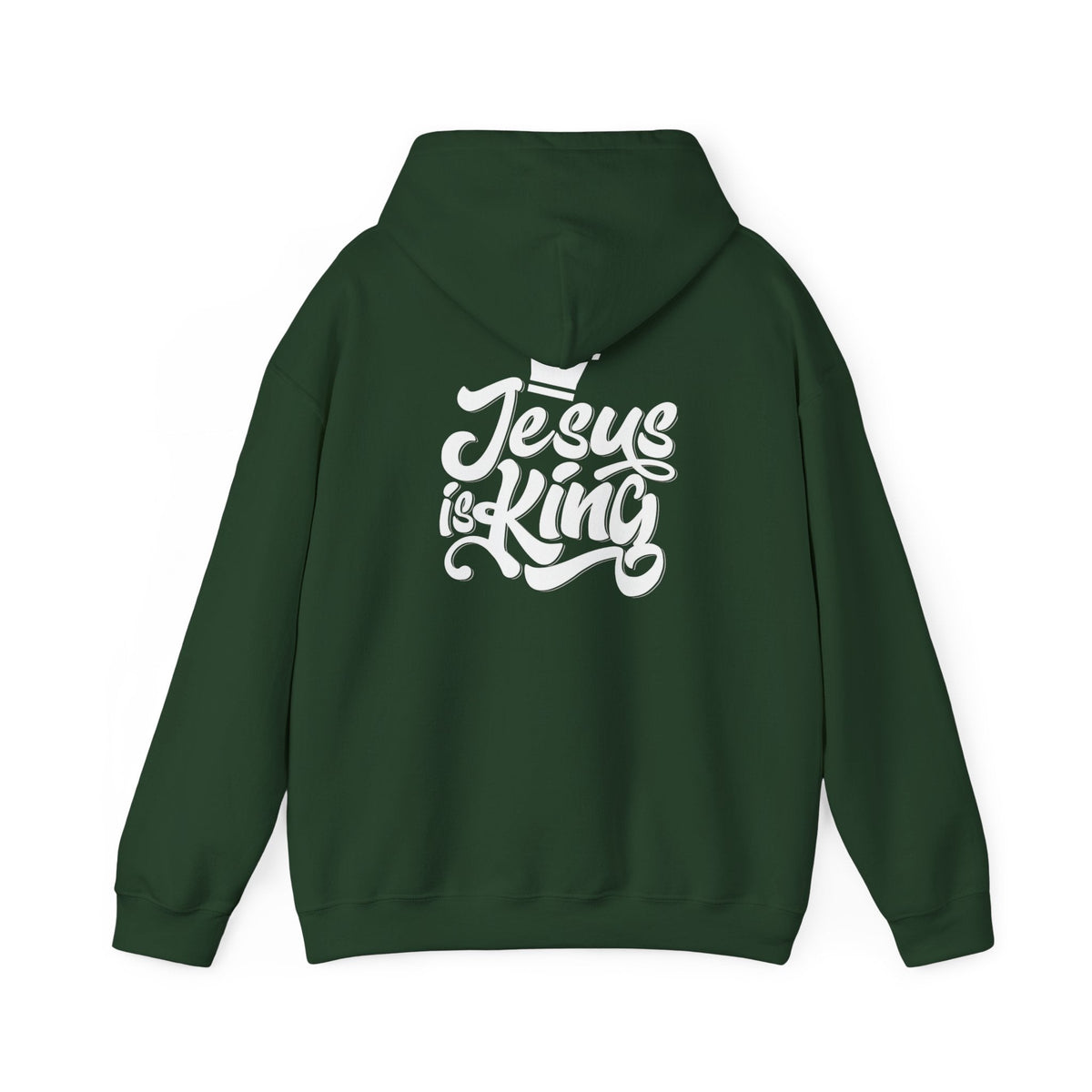 Jesus is King Hoodie – Bold Crown & Cross Christian Sweatshirt for Eternal Reign & Cozy Faith Printify