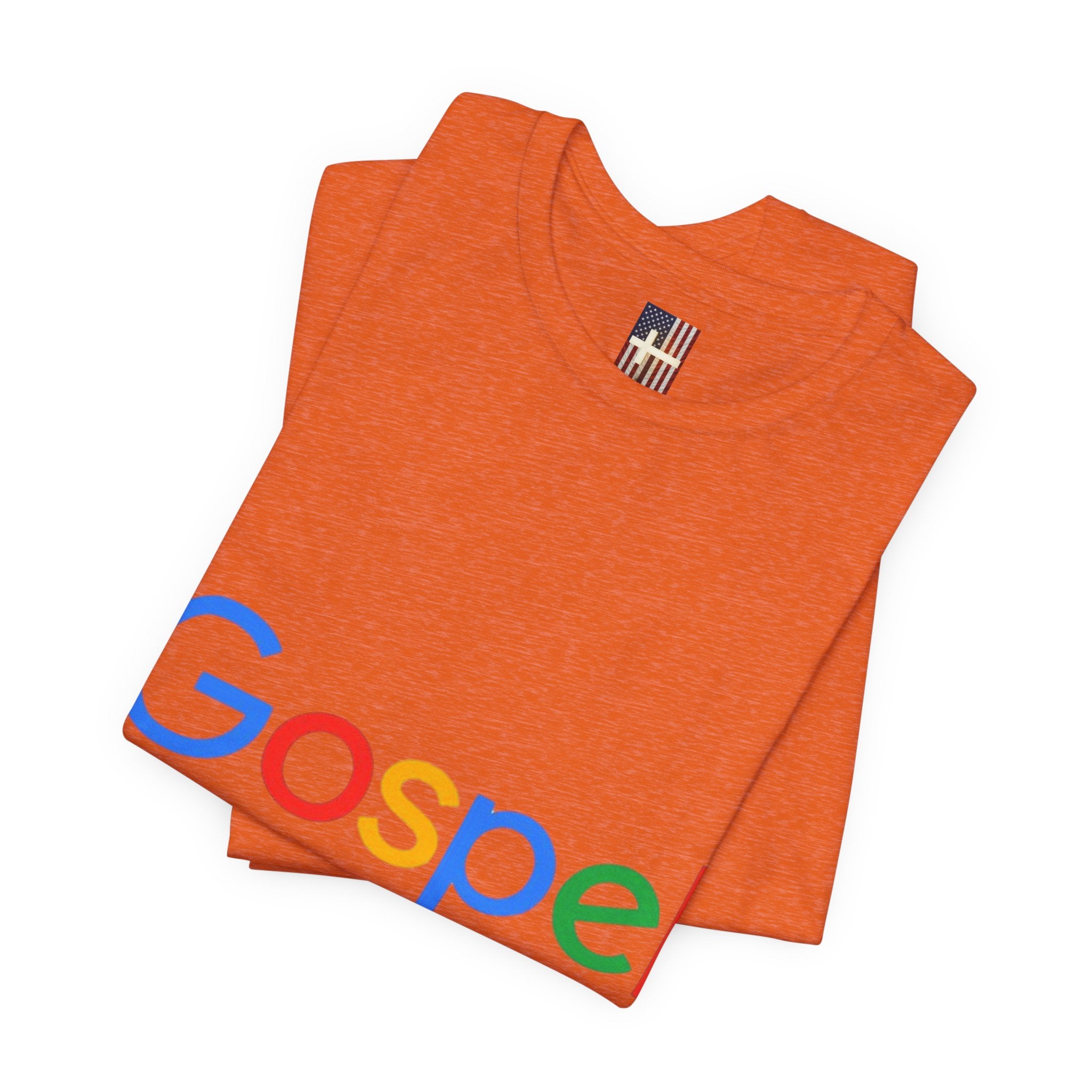 Gospel Graphic Tee — "Gospel" Colorful Logo Christian T-Shirt Printify