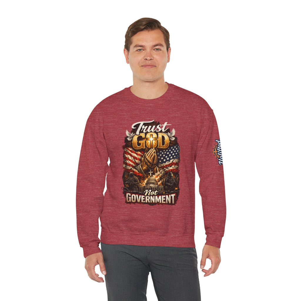 Trust God Not Government Sweatshirt — Vintage Patriotic Christian Sweatshirt Printify