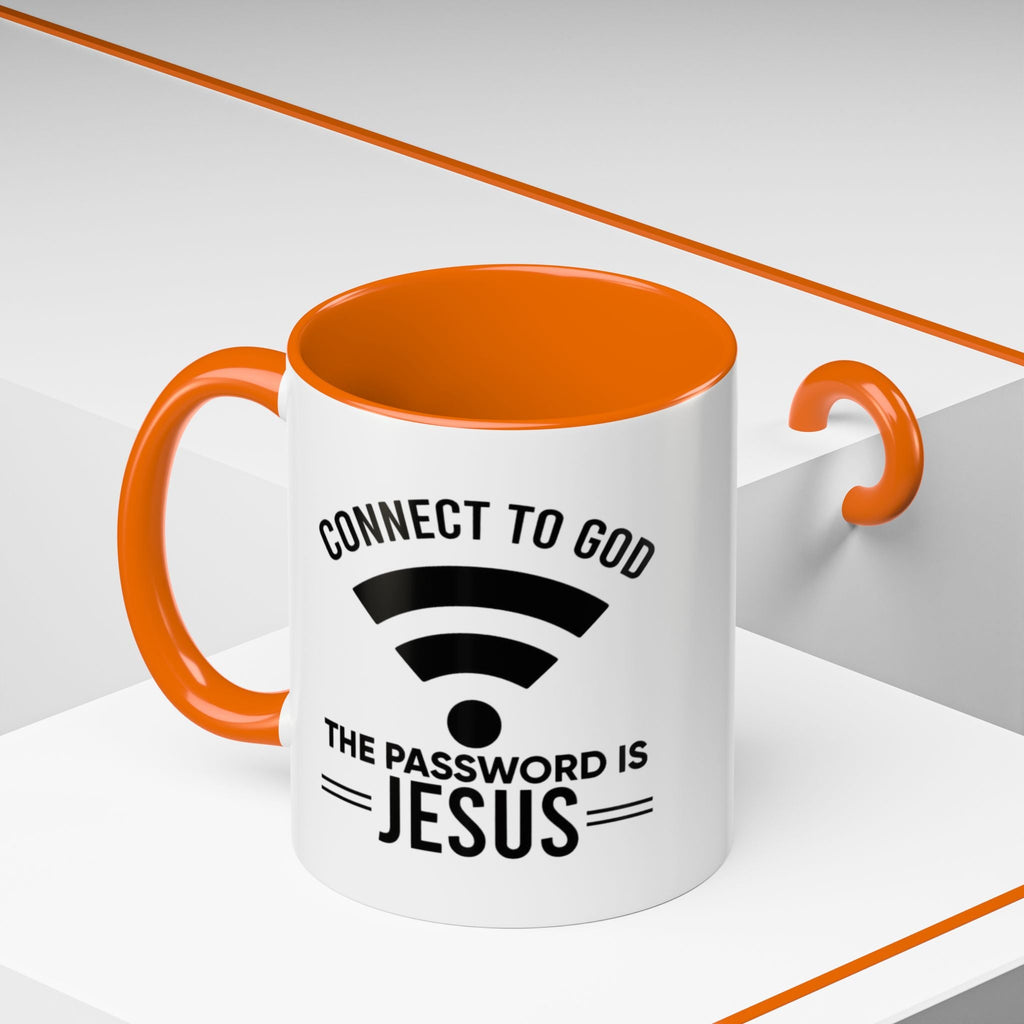 Connect to God Coffee Mug — "WIFI Password is Jesus" Funny Christian Faith Mug Printify