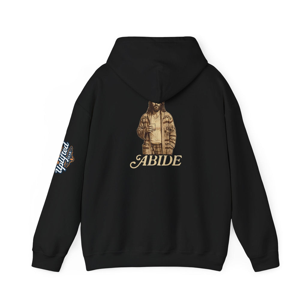 Abide Jesus Hoodie — Vintage 'The Dude' Religious Graphic Hoodie Printify