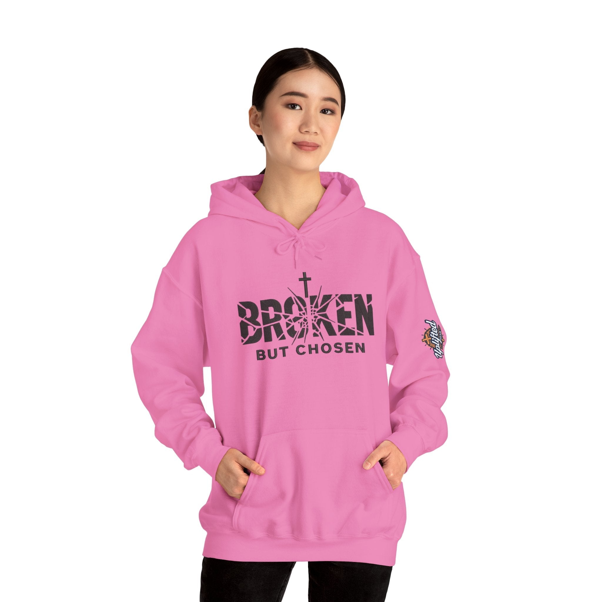 Broken But Chosen Hoodie — Christian Faith Graphic Sweatshirt Printify
