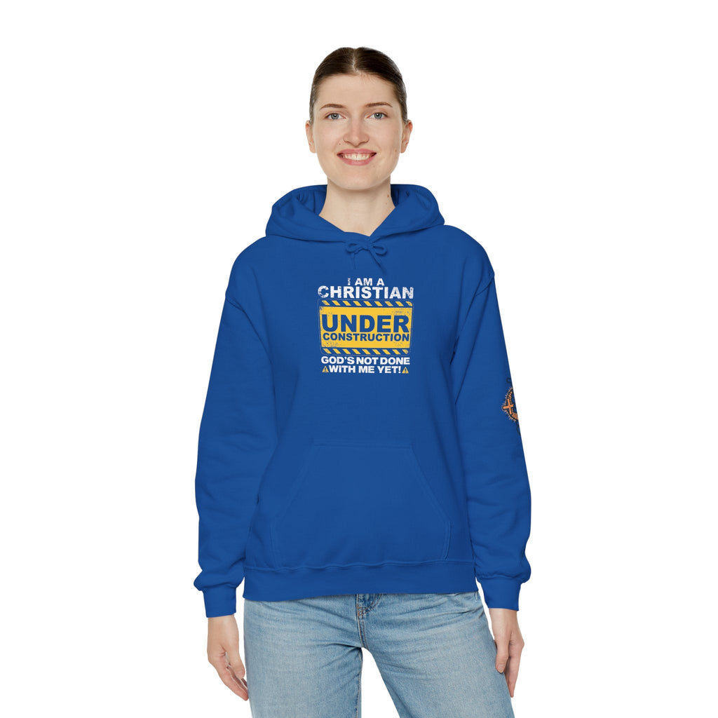 Christian Under Construction Hoodie | God Is Not Done With Me Yet Hoodie Printify