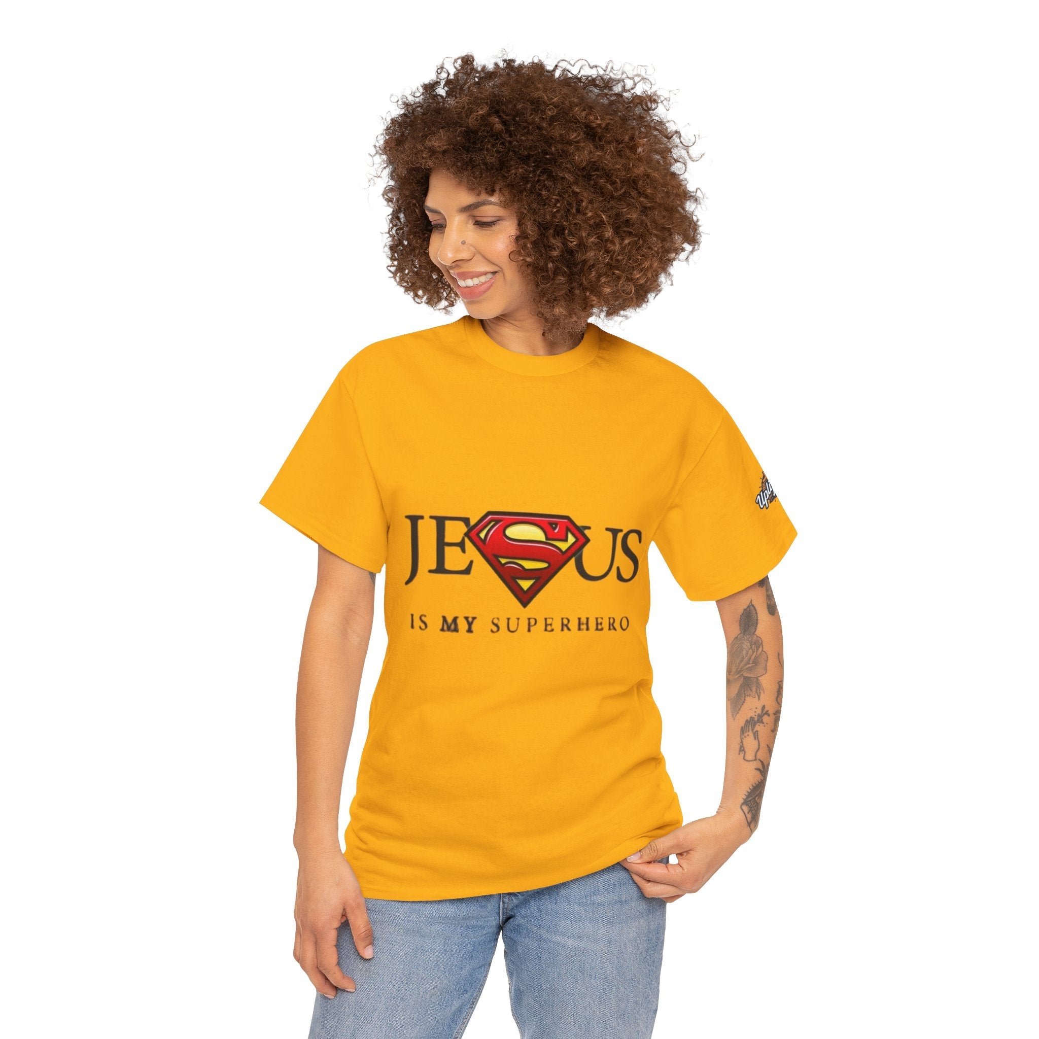 Jesus Is My Superhero T-Shirt — Faith-Based Superman-Inspired Tee Printify