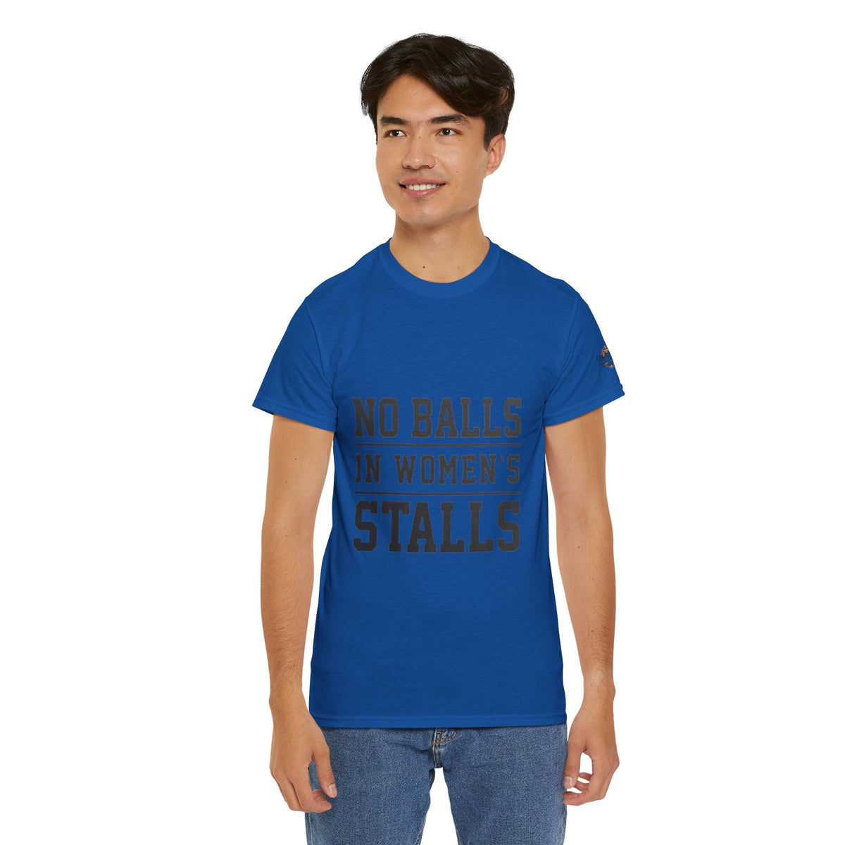 No Balls in Women's Stalls Retro Protest T-Shirt Printify