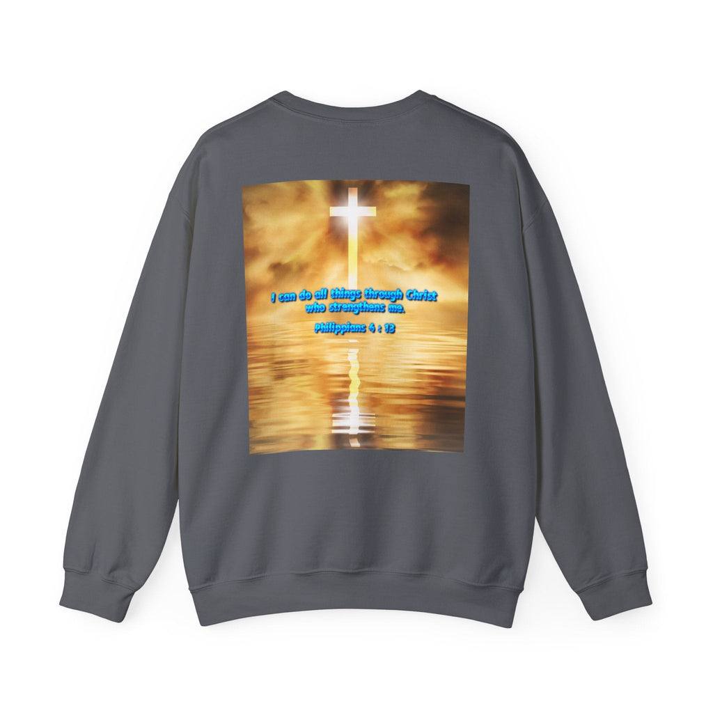 Bible Verse Heavy Blend™ Crewneck Sweatshirt Unisex  - Philippians 4 : 13 Printify