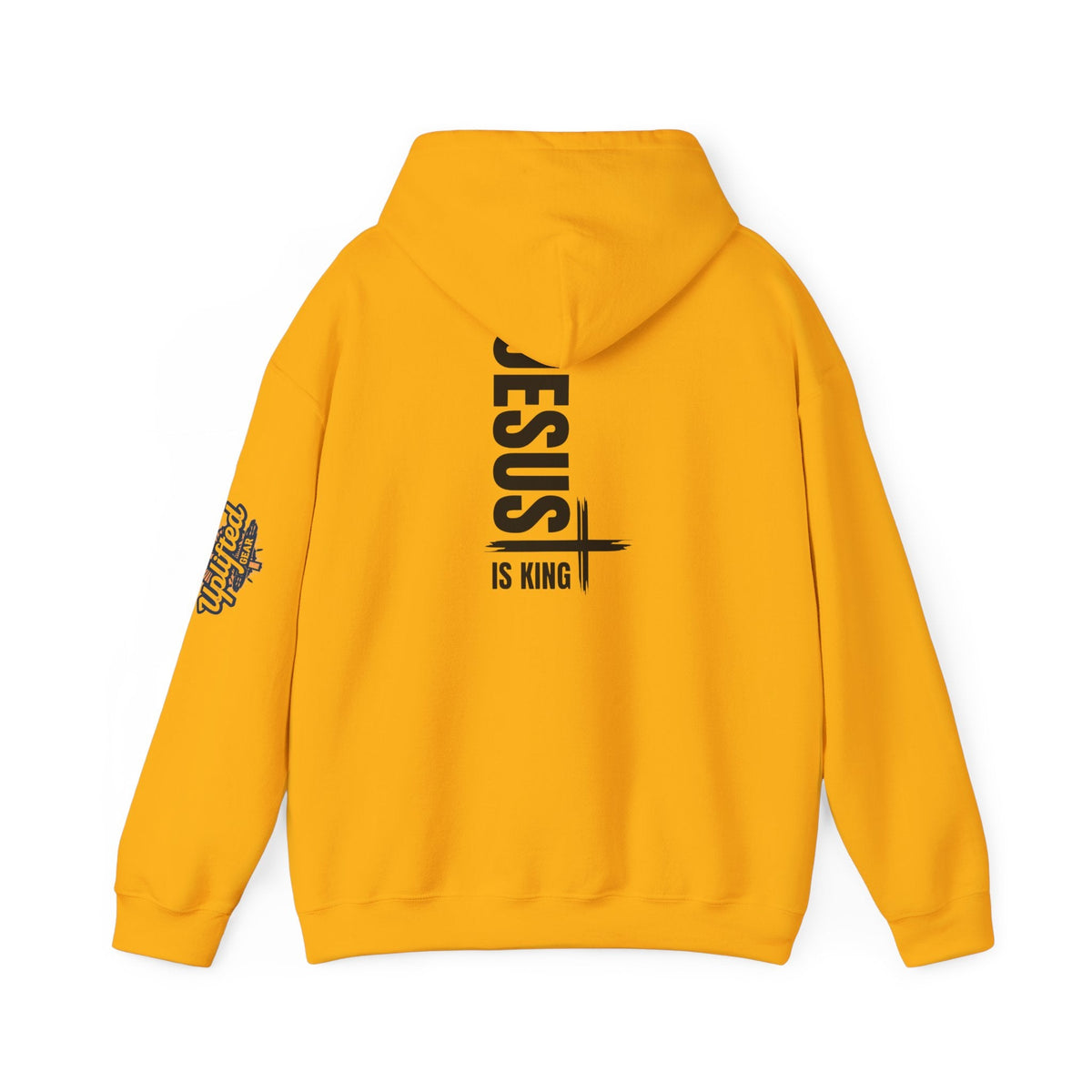 Jesus Is King Hoodie | Modern Typographic Cross Christian Hoodie Printify