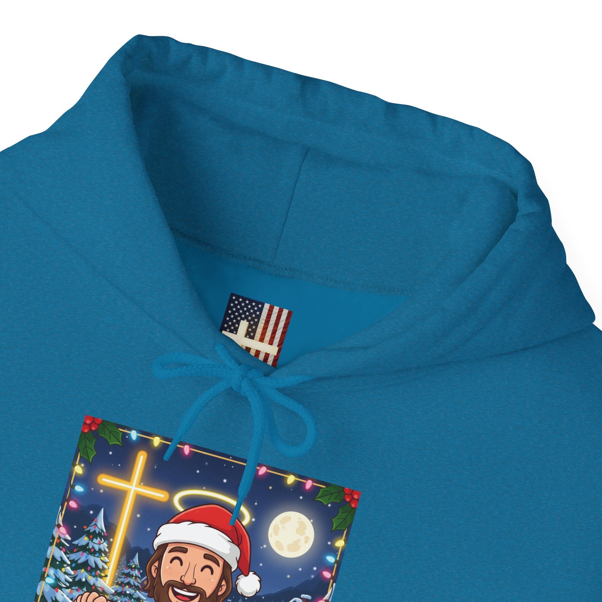 🎄 Make Christmas Great Again – Funny Christian Hoodie | Jesus Holding Banner | Faith-Based Holiday Parody Tee | Uplifted Gear Printify