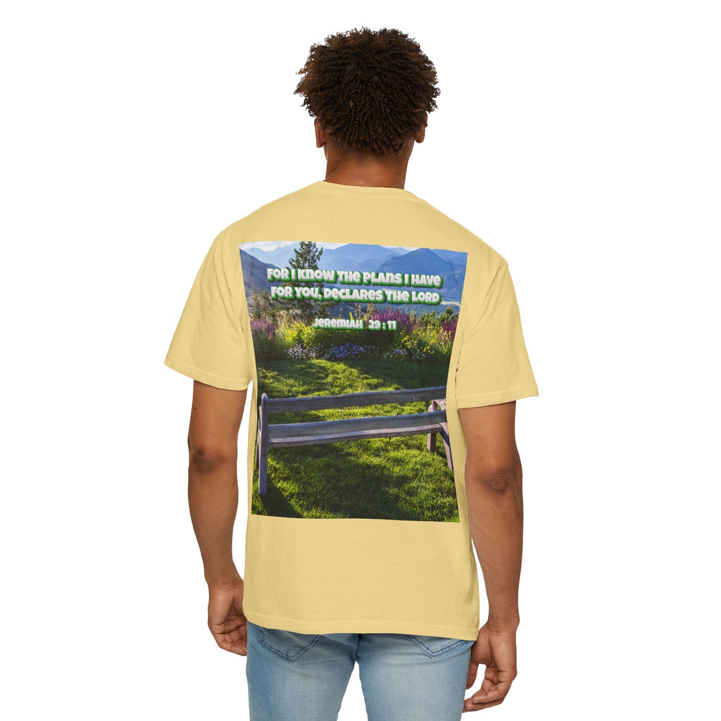 Bible Verse Unisex Garment-Dyed T-shirt  - Jeremiah 29 : 11 Printify