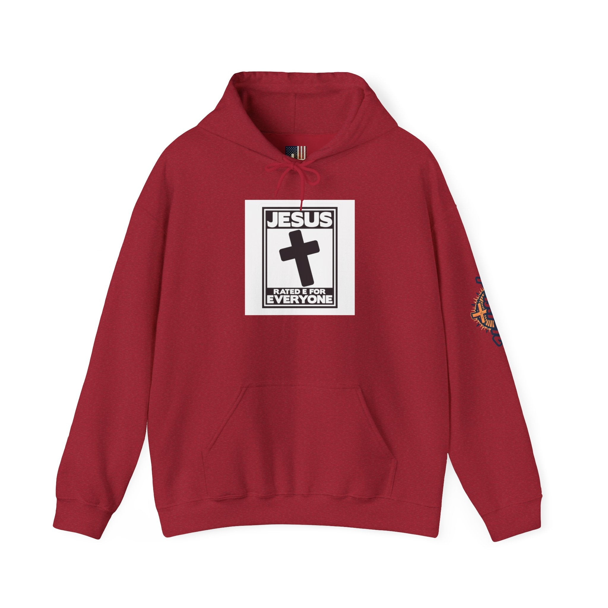 Jesus, Rated E for Everyone Hoodie - Gamer Faith Hoodie - Christian Video Game Parody Printify