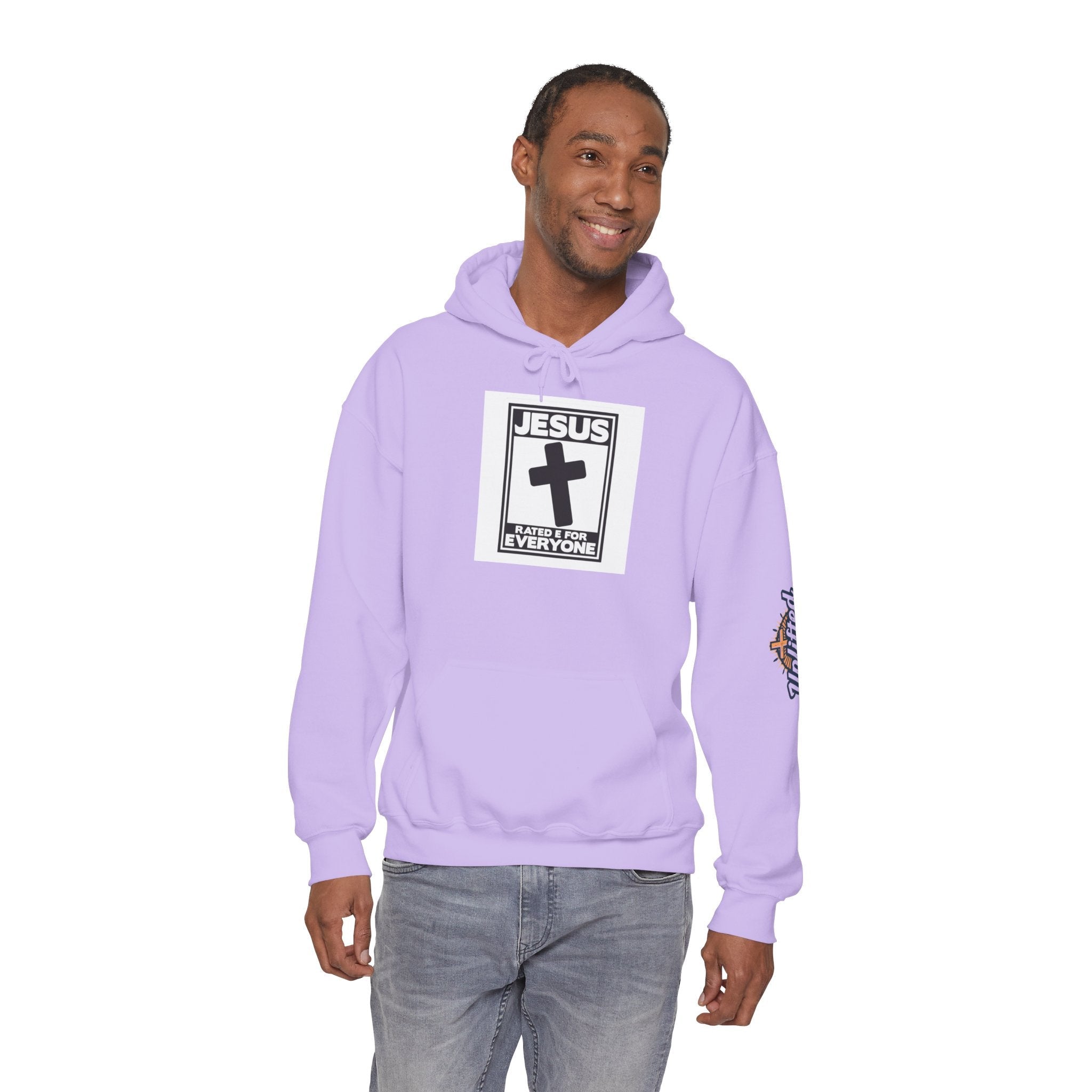 Jesus, Rated E for Everyone Hoodie - Gamer Faith Hoodie - Christian Video Game Parody Printify