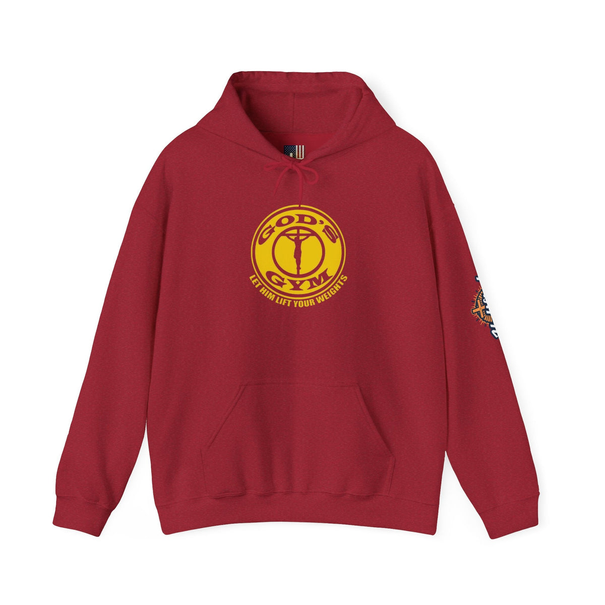 God's Gym Hoodie — "Let Him Lift Your Weights" Christian Fitness Hoodie Printify