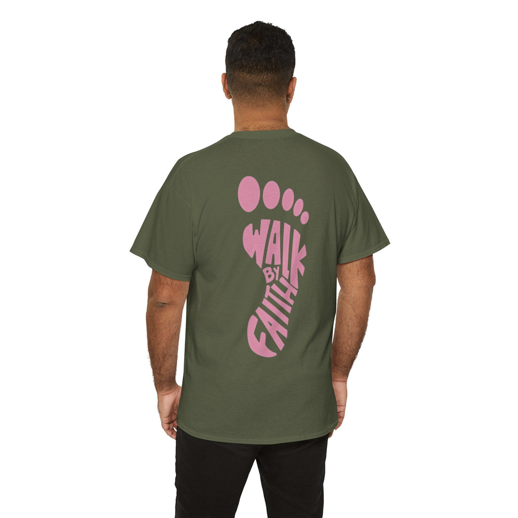 Walk By Faith Footprint T-Shirt Printify
