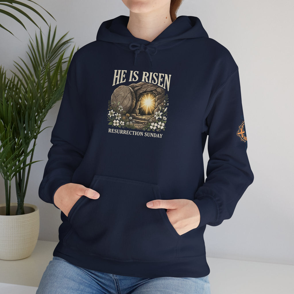 He Is Risen Hoodie — Jesus Christ Resurrection Easter Hoodie Printify