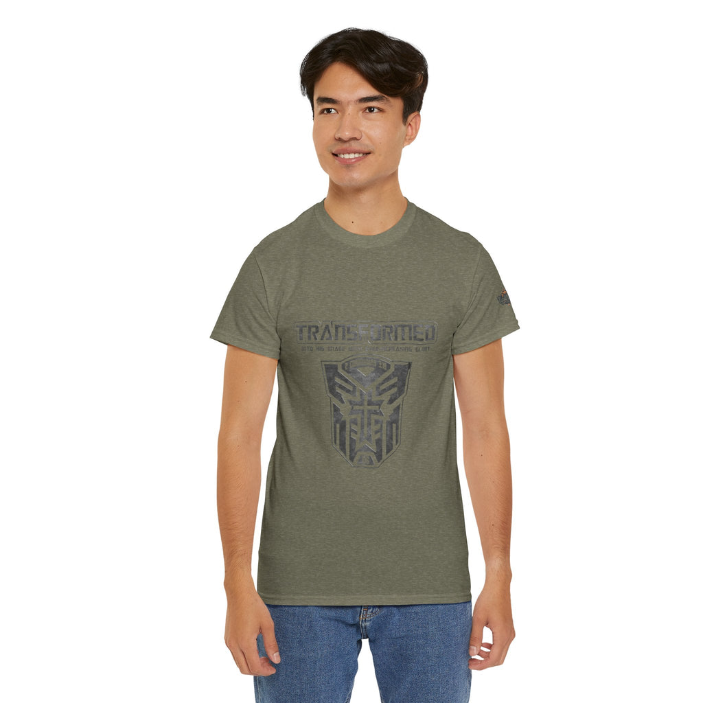 Transformer Logo Christian T-shirt | 2 Corinthians 3:18 Bible Verse T-shirt Printify