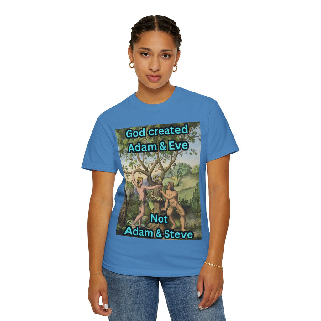 God Created Adam and Eve T-Shirt – Biblical Truth Christian Tee for Bold Faith Printify