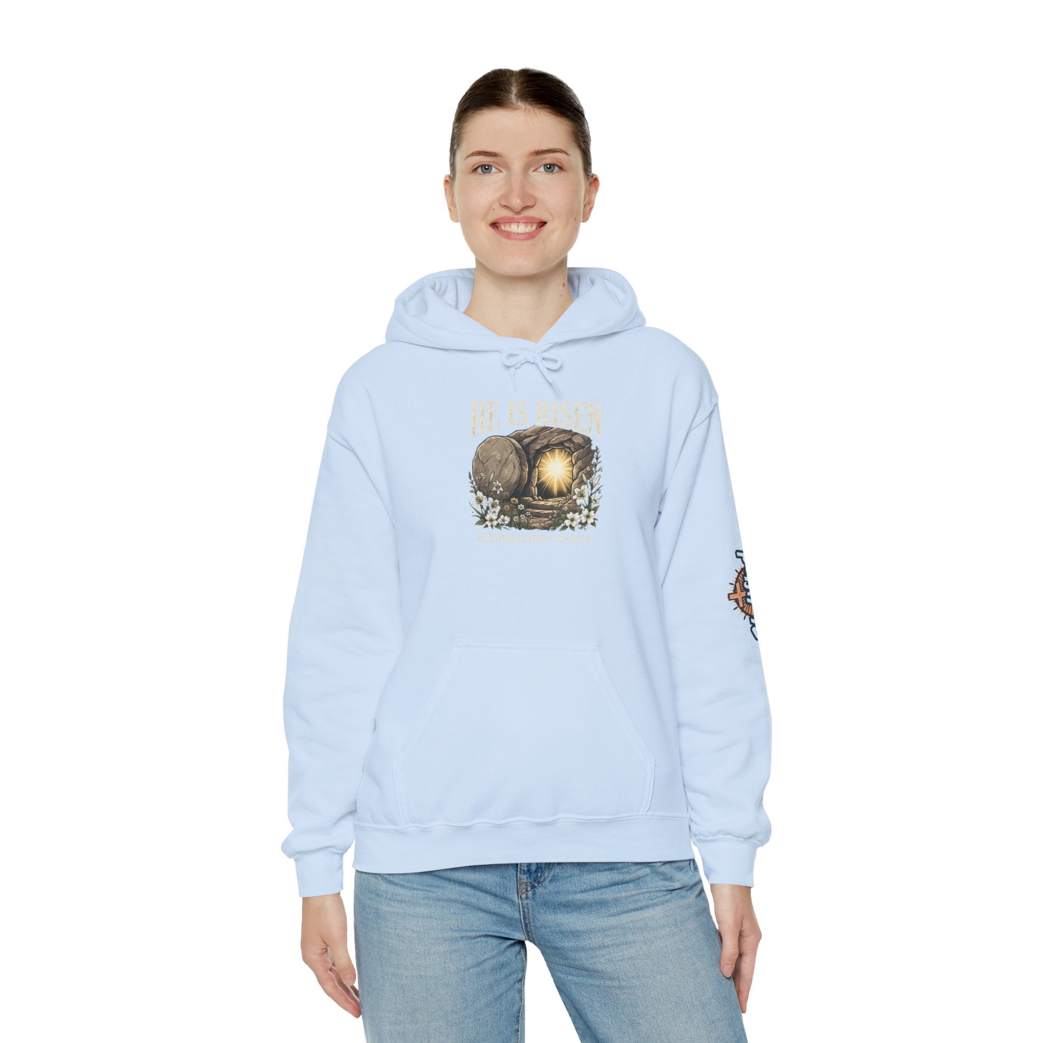 He Is Risen Hoodie — Jesus Christ Resurrection Easter Hoodie Printify