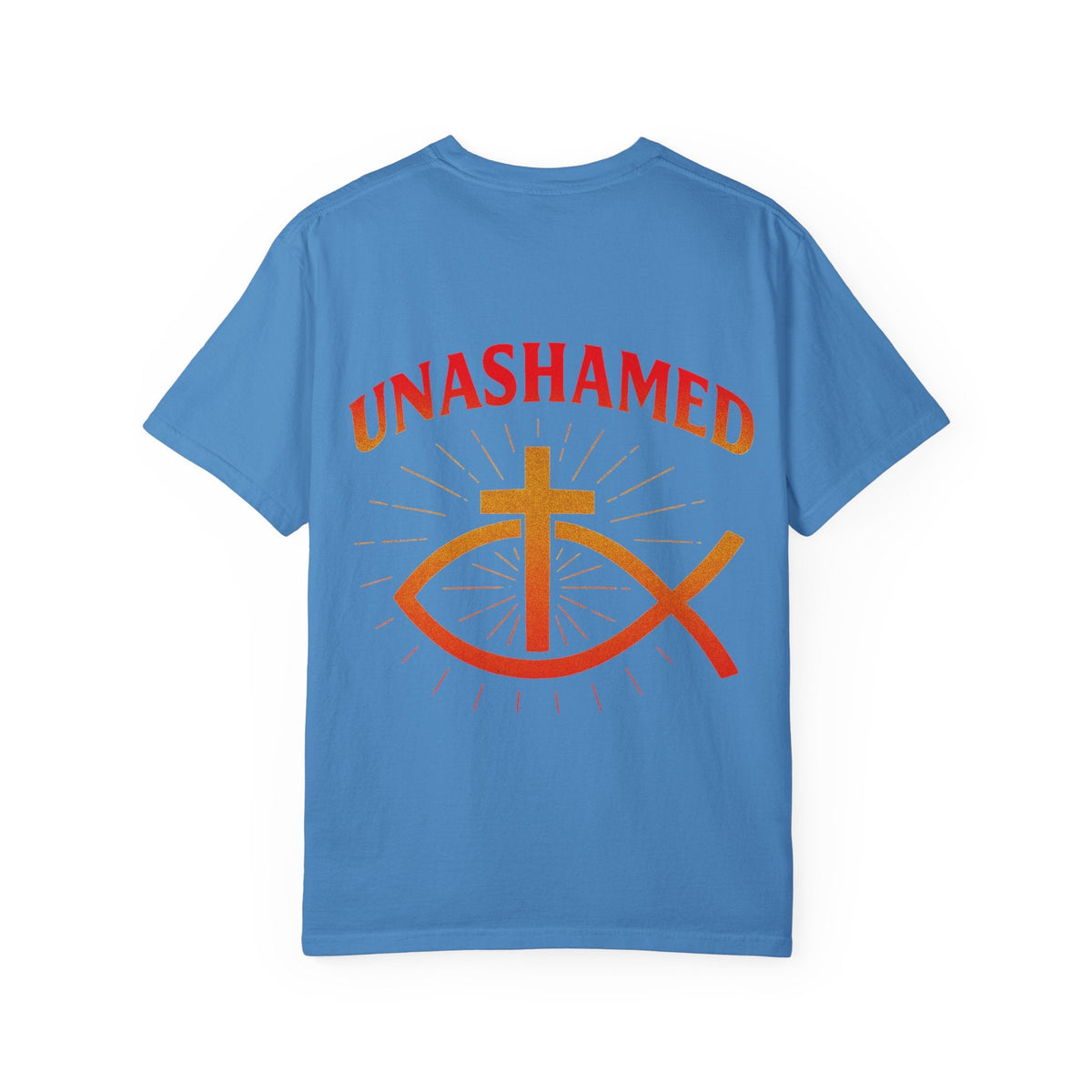 Unashamed T-shirt – Ichthys Jesus Fish & Cross Christian Sweatshirt for Romans 1:16 Bold Faith Printify