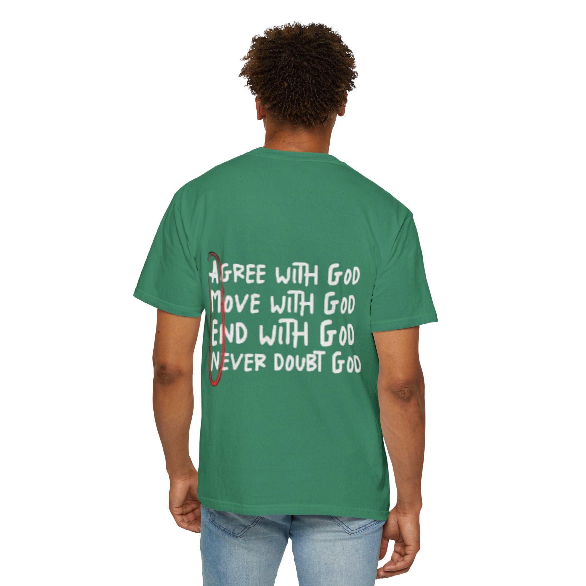AMEN Acronym T-Shirt – Always Agree with God Move with God End with God Never Doubt God Christian Tee for Unwavering Faith Printify