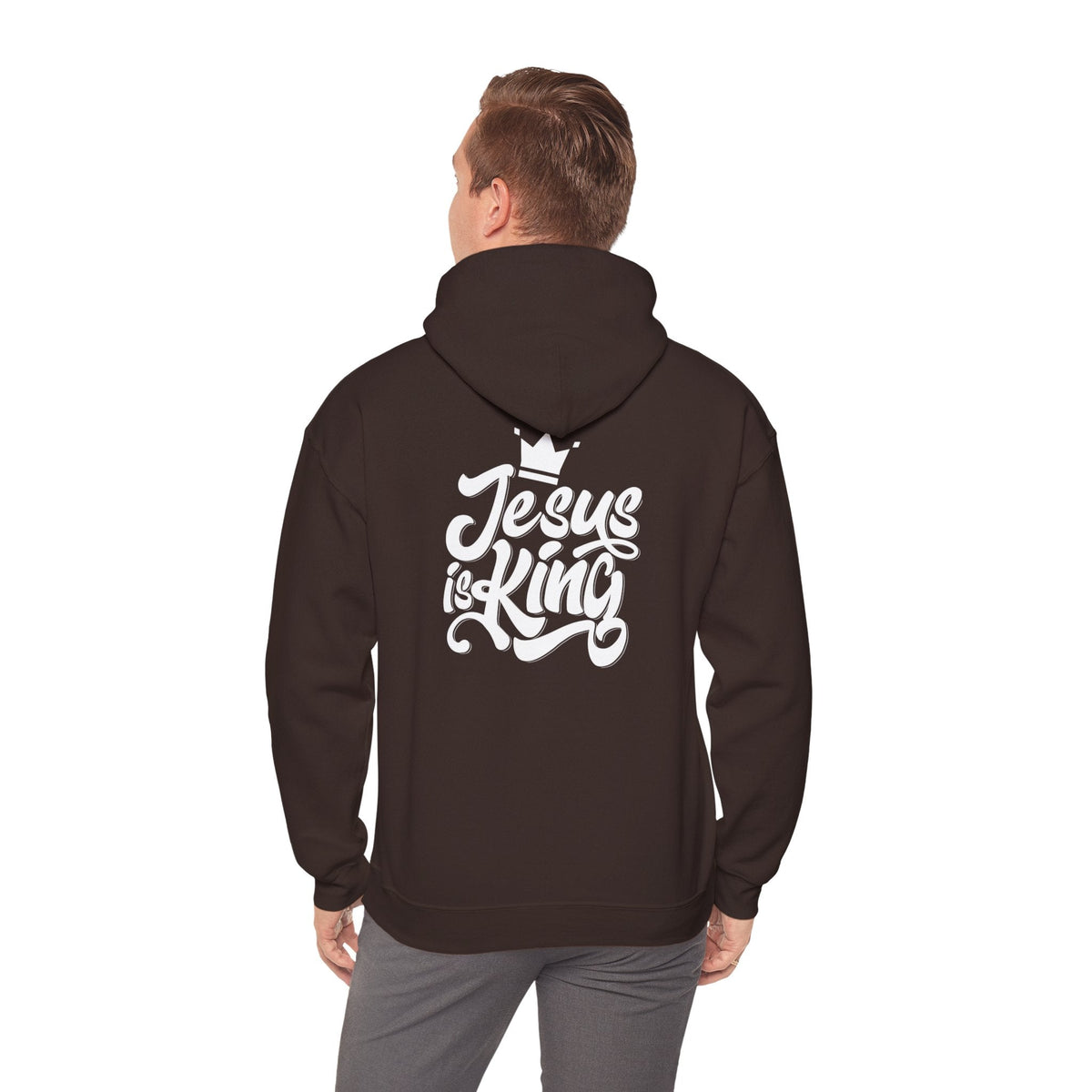 Jesus is King Hoodie – Bold Crown & Cross Christian Sweatshirt for Eternal Reign & Cozy Faith Printify