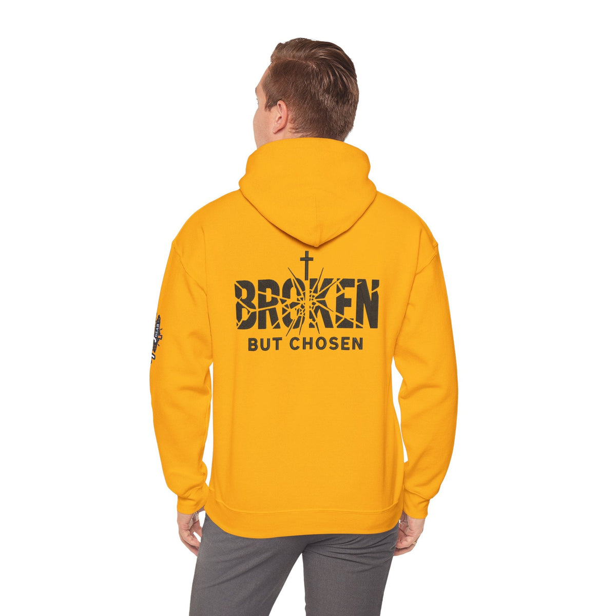 Broken But Chosen Hoodie — Christian Faith Graphic Sweatshirt Printify