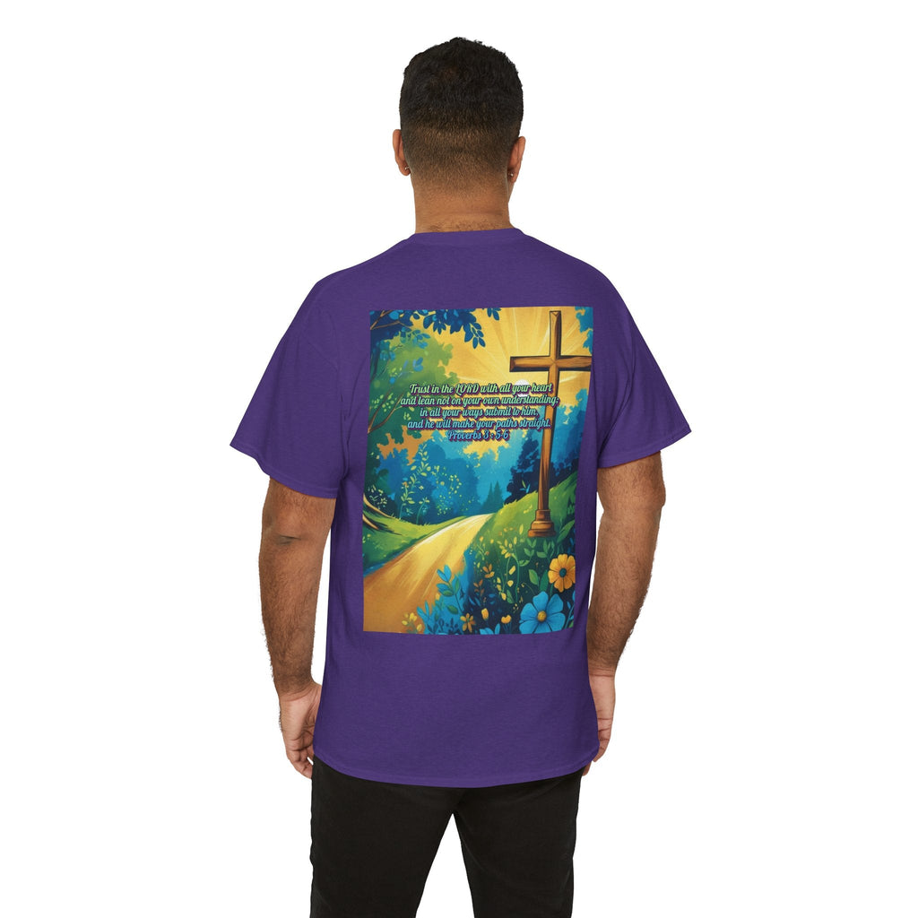 Trust in The Lord Proverbs 3:5-6 Biblical Design Unisex Heavy Cotton Tee Printify