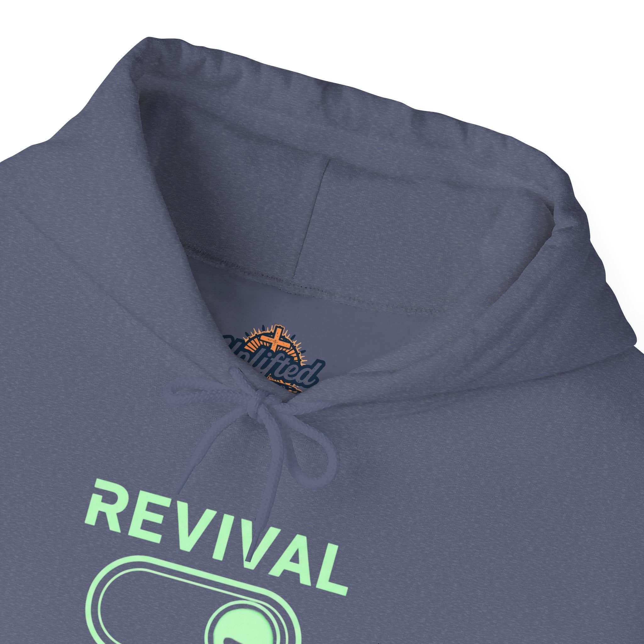 🔥 Revival Mode: ON – Christian Techwear Hoodie | Glowing Green Faith Switch | Futuristic Jesus Shirt | Activate Your Spiritual Awakening | Uplifted Gear Printify