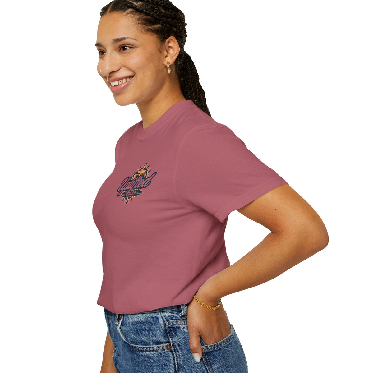 ✨ Chosen. Loved. Redeemed. – Elegant Christian T-Shirt | Gold Foil Faith Tee | Subtle Cross & Heart Design | Inspirational Bible Verse Apparel by Uplifted Gear Printify