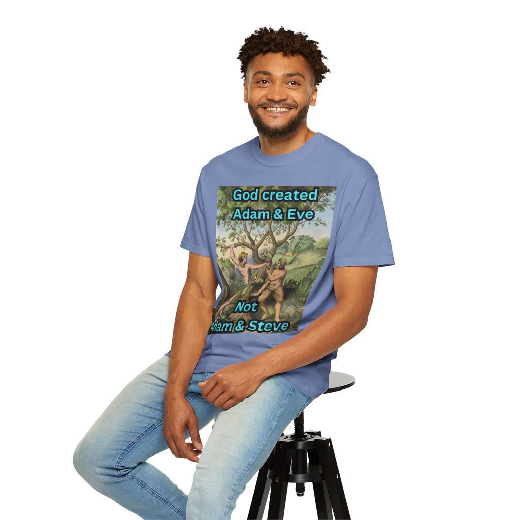 God Created Adam and Eve T-Shirt – Biblical Truth Christian Tee for Bold Faith Printify