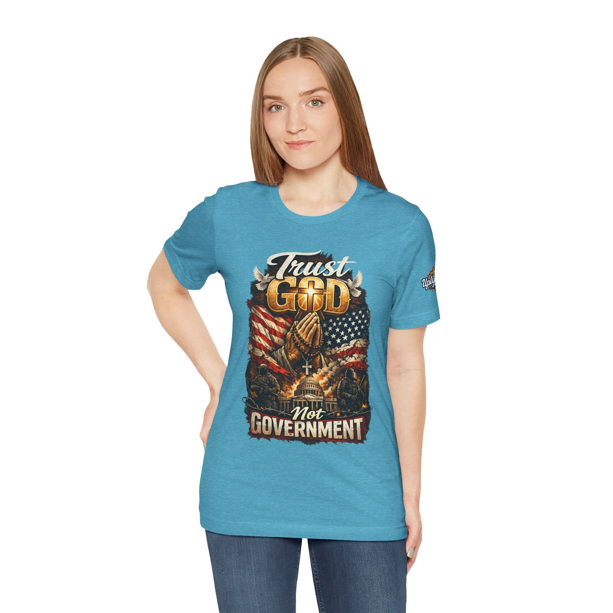 Trust God Not Government T-Shirt — Vintage Patriotic Christian Tee Printify