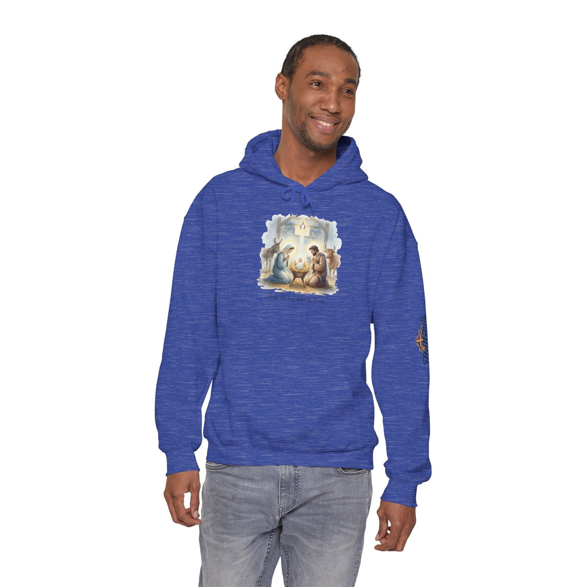 Unto Us a Child is Born Hoodie – Isaiah 9:6 Nativity Manger Scene Christian Christmas Sweatshirt for Holy Night Faith Printify