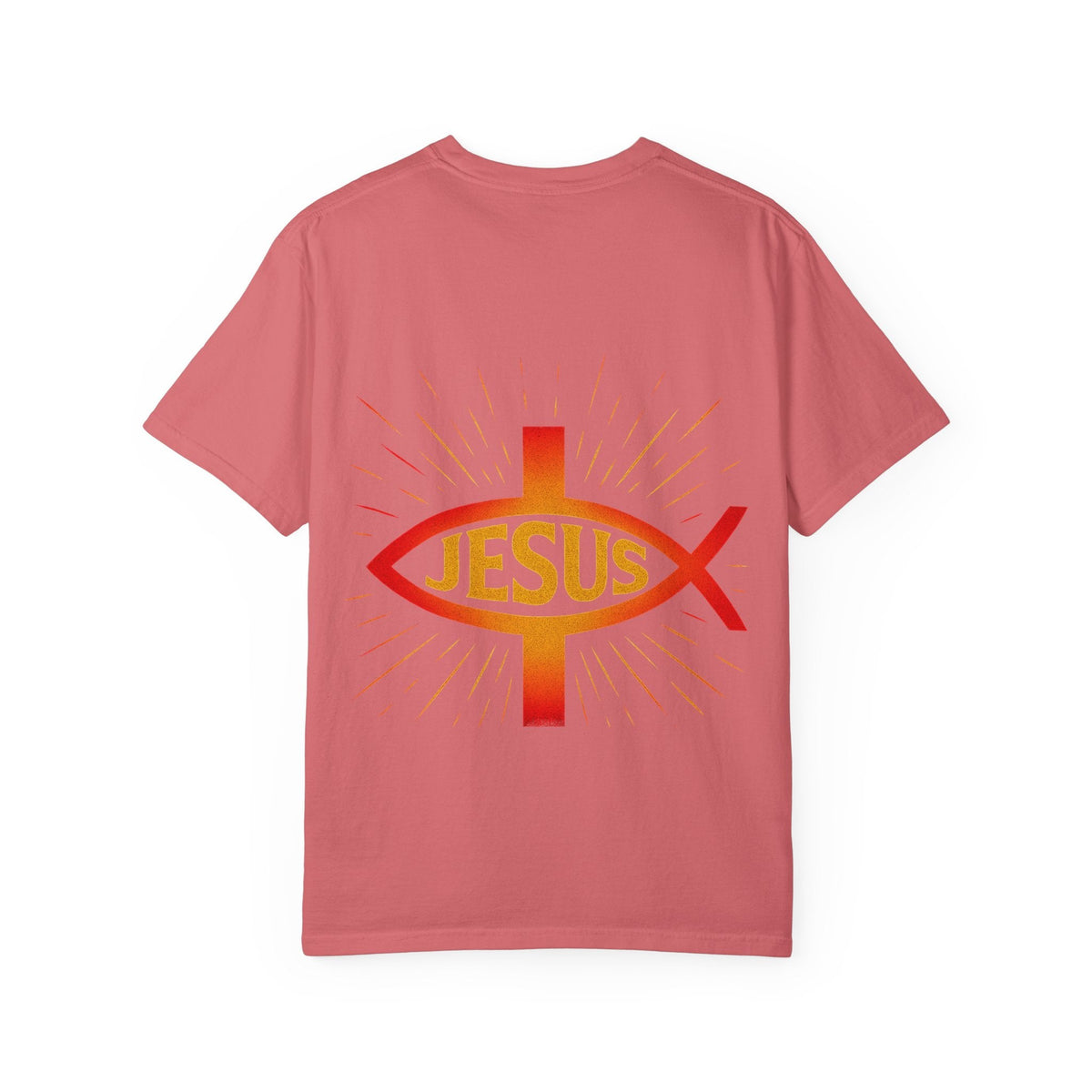 Jesus Ichthys T-shirt – Christian Fish Symbol with Cross & Jesus Inscription T-shirt for Eternal Faith & Streetwear Printify